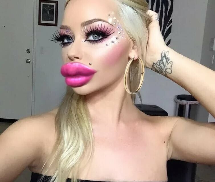 Inflated plastic lips